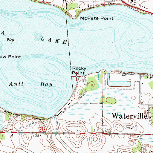 Topographic Map of Rocky Point, MN