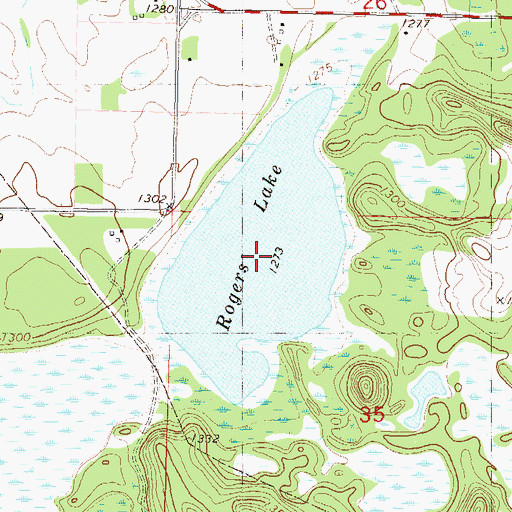 Topographic Map of Rodgers Lake, MN
