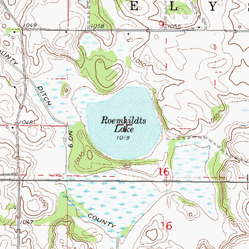 Topographic Map of Roemhildts Lake, MN