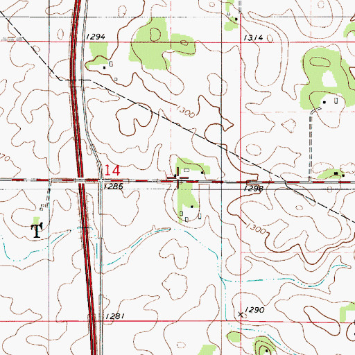 Topographic Map of Rofsbus School, MN