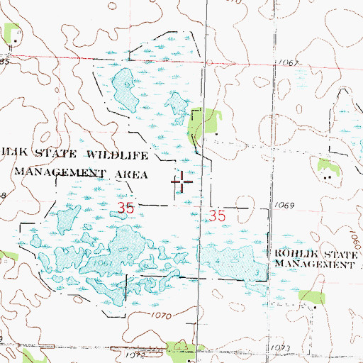 Topographic Map of Rohlik State Wildlife Management Area, MN