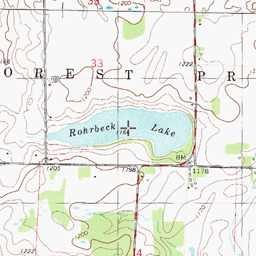 Topographic Map of Rohrbeck Lake, MN