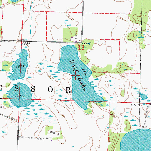 Topographic Map of Rolf Lake, MN