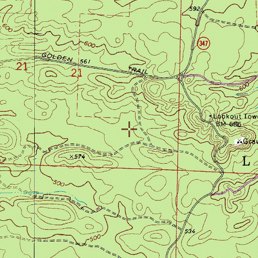 Topographic Map of Township of Long Creek (historical), AR