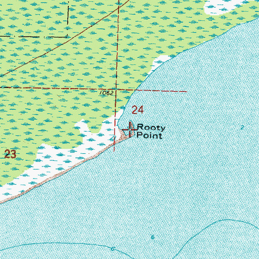 Topographic Map of Rooty Point, MN