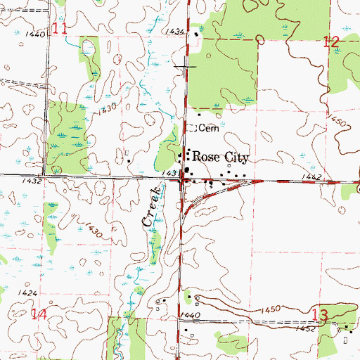 Topographic Map of Rose City, MN