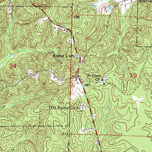 Topographic Map of Native (historical), AR