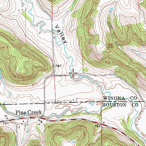 Topographic Map of Rose Valley, MN
