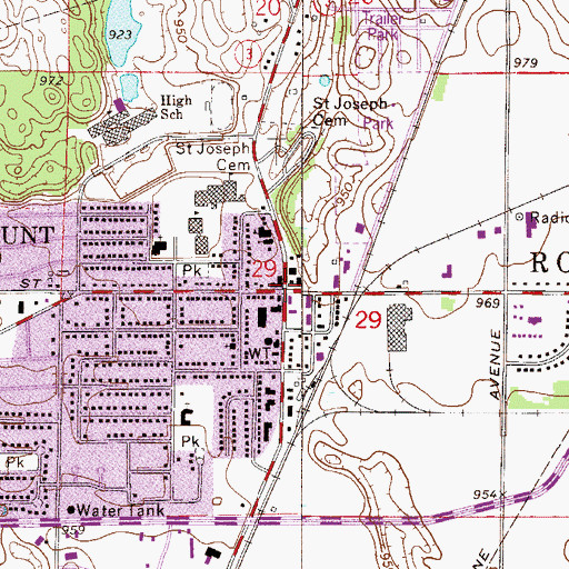 Topographic Map of Rosemount, MN