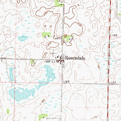 Topographic Map of Rosendale, MN