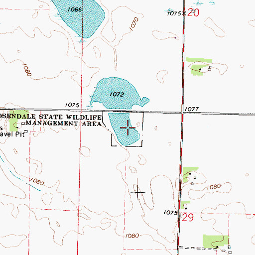Topographic Map of Rosendale State Wildlife Management Area, MN