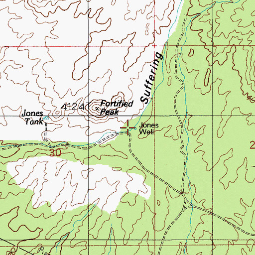 Topographic Map of Jones Well, AZ
