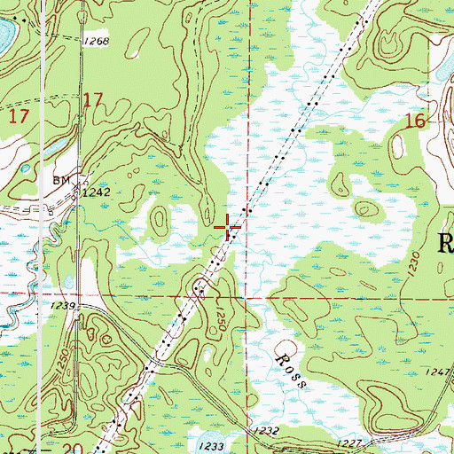 Topographic Map of Ross Brook, MN