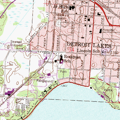 Topographic Map of Rossman School, MN