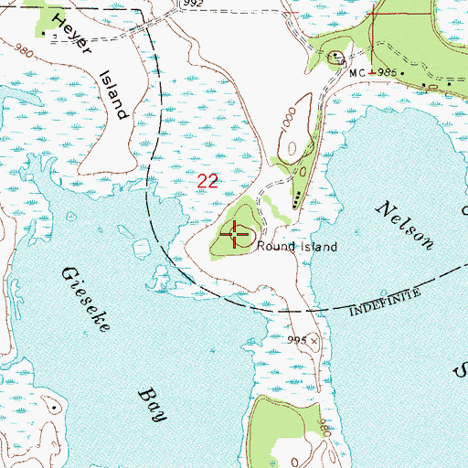 Topographic Map of Round Island, MN
