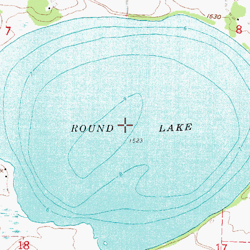 Topographic Map of Round Lake, MN