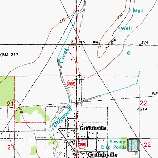 Topographic Map of Assembly of God Church, AR