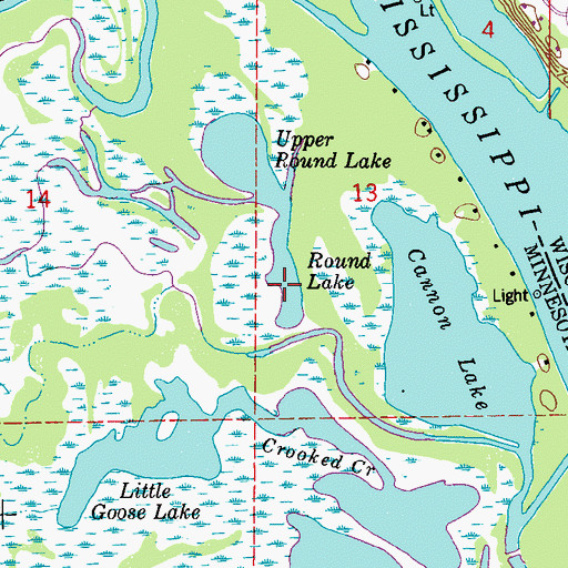 Topographic Map of Round Lake, MN