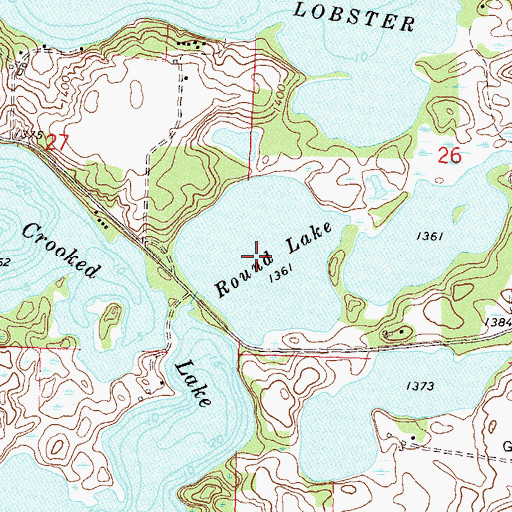 Topographic Map of Round Lake, MN