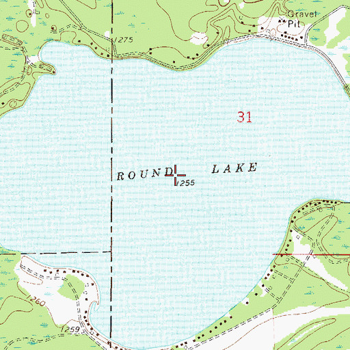 Topographic Map of Round Lake, MN