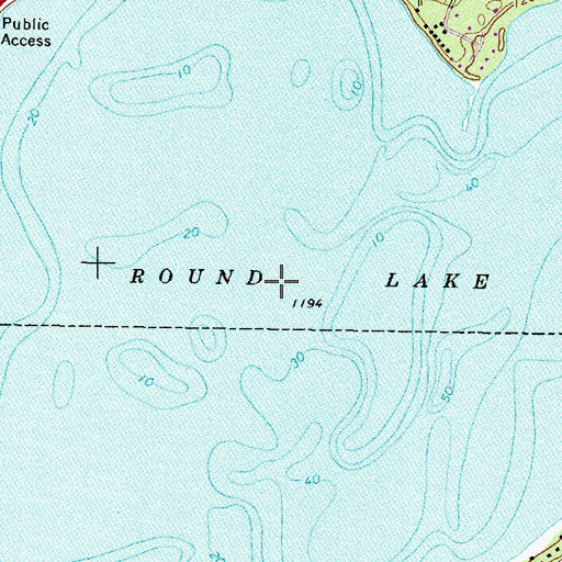 Topographic Map of Round Lake, MN