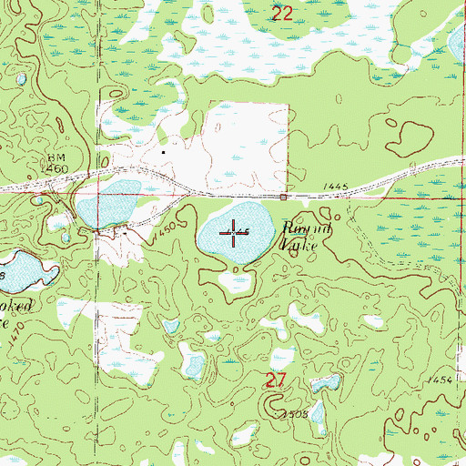Topographic Map of Round Lake, MN