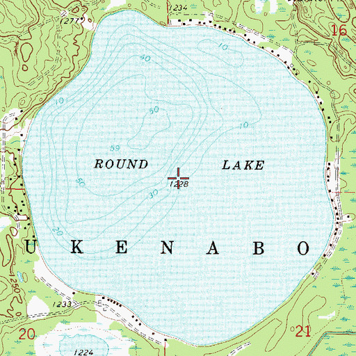 Topographic Map of Round Lake, MN