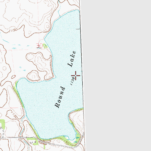 Topographic Map of Round Lake, MN