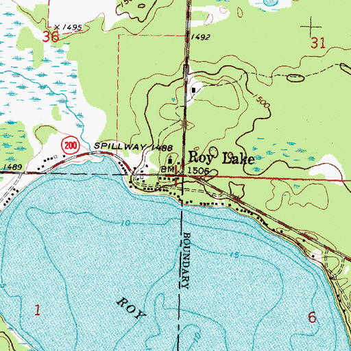 Topographic Map of Roy Lake, MN