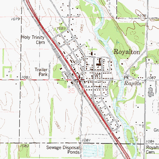 Topographic Map of Royalton, MN