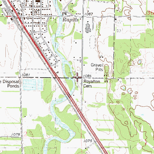 Topographic Map of Royalton Cemetery, MN