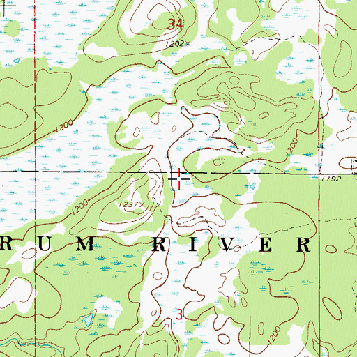 Topographic Map of Rum River State Forest, MN