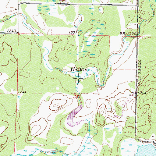 Topographic Map of Rush Brook, MN