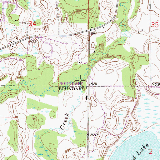Topographic Map of Rush Creek, MN