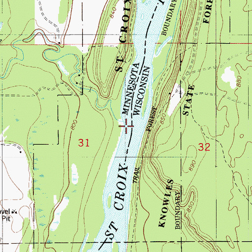 Topographic Map of Rush Creek, MN