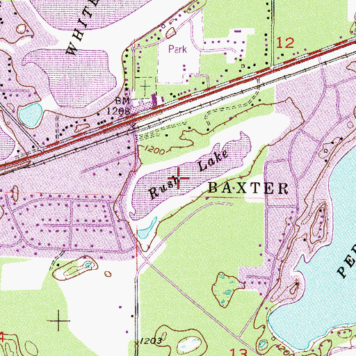 Topographic Map of Rush Lake, MN