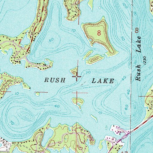 Topographic Map of Rush Lake, MN