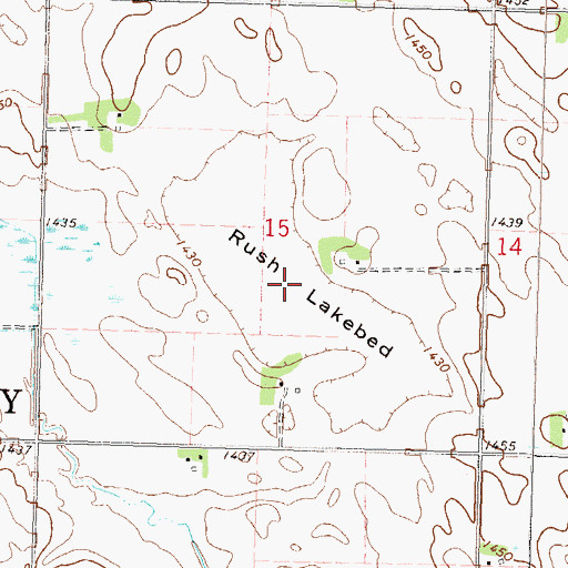 Topographic Map of Rush Lakebed, MN