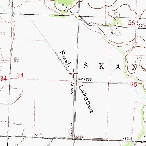 Topographic Map of Rush Lakebed, MN
