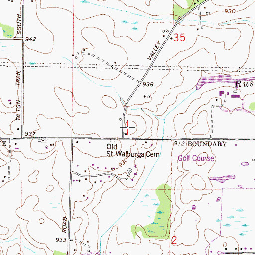 Topographic Map of Russell School, MN