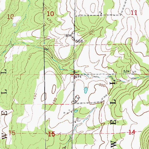 Topographic Map of Bliss (historical), AR