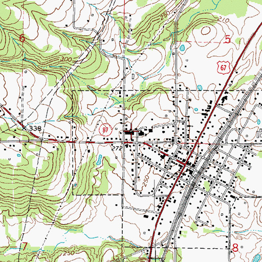 Topographic Map of Bradford Elementary School, AR