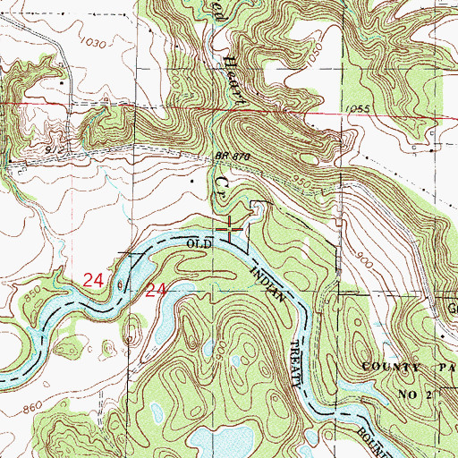 Topographic Map of Sacred Heart Creek, MN