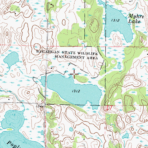 Topographic Map of Sagaiigan State Wildlife Management Area, MN