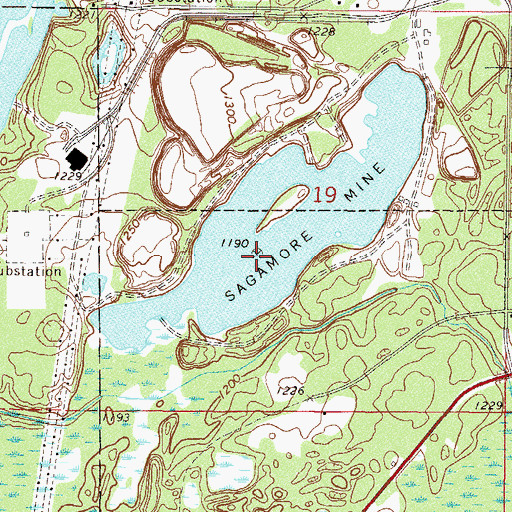 Topographic Map of Sagamore Mine, MN