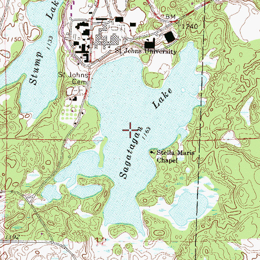 Topographic Map of Sagatagan Lake, MN