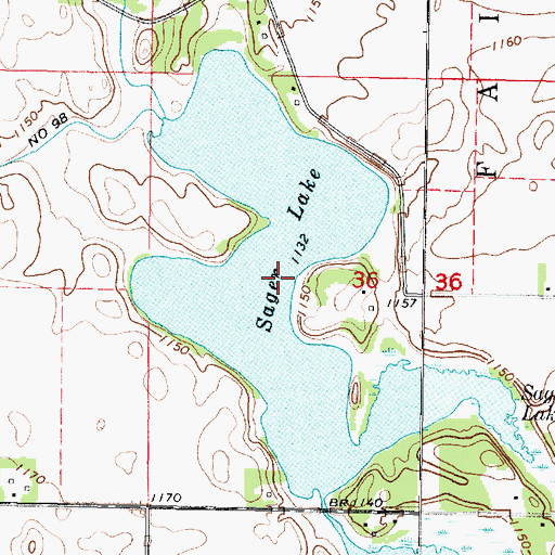Topographic Map of Sager Lake, MN