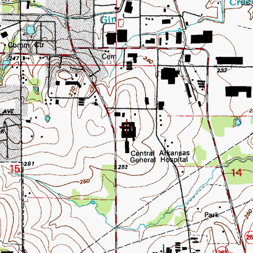 Topographic Map of Central Arkansas Hospital, AR