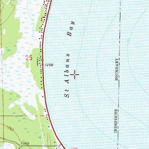 Topographic Map of Saint Albans Bay, MN