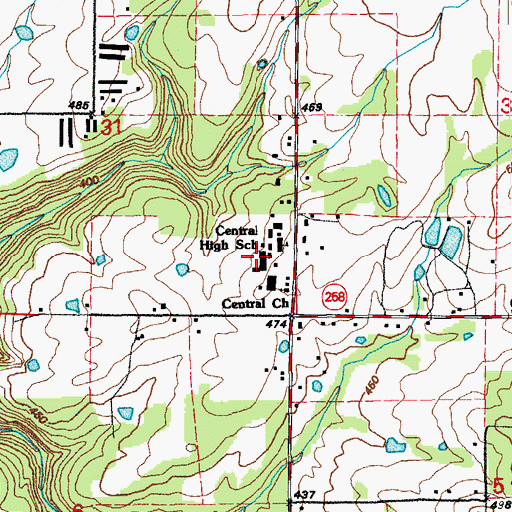 Topographic Map of Central Elementary School, AR